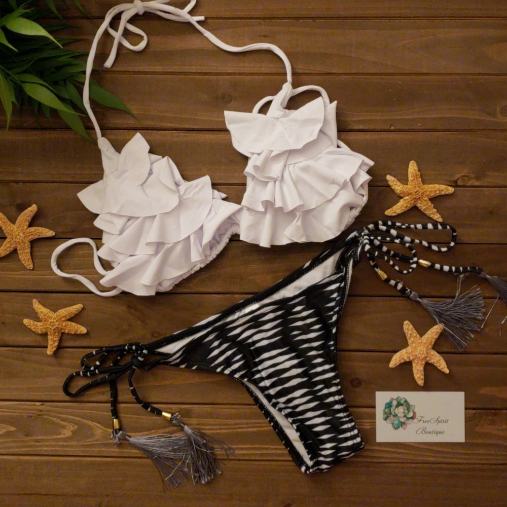 High cut Ruffled Bikini..FINAL SALE DROP